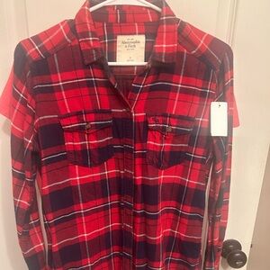 Abercrombie & Fitch Red and Blue Checkered Shirt